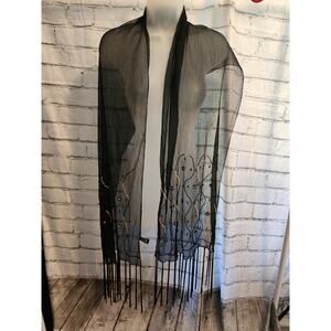 Black Beaded Sheer Wrap